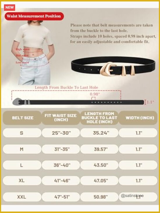 Faux Leather Belt with Gold Buckle for Jeans Dress Pants main image 4